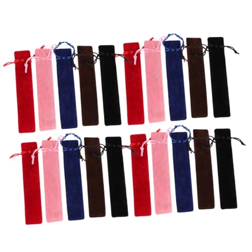 HONITANO 25 Stück Teiliges Doppelseitiges Flanell zugbeutel Waschbare Stifthüllen Atmungsaktive Strapazierfähige Federmäppchen mit Zugverschluss für Stifte Bleistifte und Pinsel von HONITANO