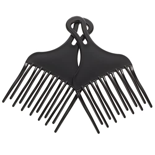 HONITANO 2Stücke Kunststoff Friseurkamm Breitzahnkamm für Männer Schwarz für Haarstyling und Entwirren von Lockigem und Dickem Haar Langlebig und Hautschonend von HONITANO