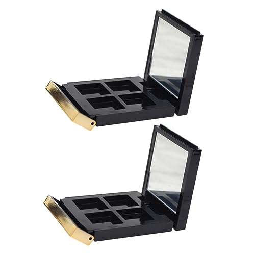 HONITANO 2Stücke Lidschatten Paletten Leere Makeup Organizer mit Spiegel Tragbarer Make Up Fall für DIY Lidschatten Blush Highlights und Foundation Goldrand Design HONITANO 2Stücke Lidschatten Paletten Leere Makeup Organizer mit Spiegel Tragbarer Make Up Fall für DIY Lidschatten Blush Highlights und Foundation Goldrand Design von HONITANO