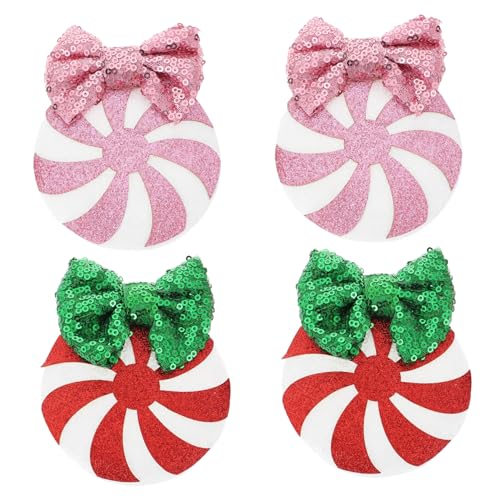 HONITANO 2paare Junge Mädchen Bögen Clips Pailletten Süßigkeiten Bögen Haarspangen Mädchen Dekorative Kopfbedeckung von HONITANO