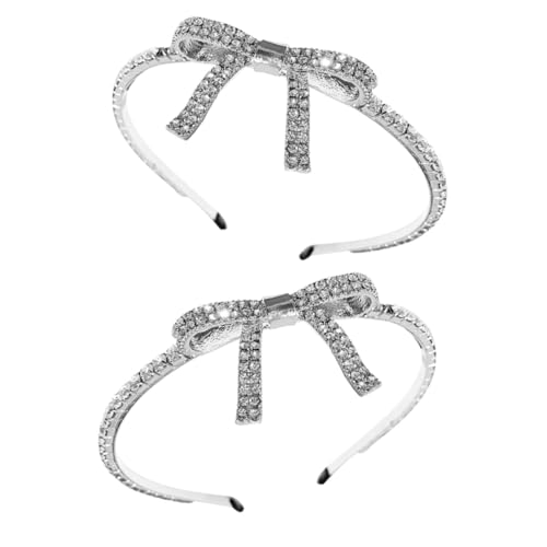 HONITANO 2pcs Hochzeit Kopfbedeckung Strass Bowknot Crown Stirnband Braut Haarzubehör Geburtstagsfeier Haar Schmuck Prom Tiara von HONITANO