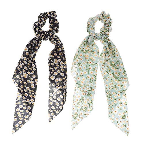 HONITANO 2stücke Bedruckter Haargummi-schal Chiffon-haarringe Langes Haarseil Pferdeschwanzhalter Für Frauen Und Mädchen HONITANO 2stücke Bedruckter Haargummi-schal Chiffon-haarringe Langes Haarseil Pferdeschwanzhalter Für Frauen Und Mädchen von HONITANO