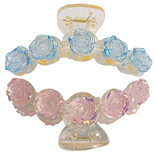 HONITANO 2stücke Große Haarklammern Blumen Design Für Dickes Haar Camellia Haarclips Für Damen Für Alltag Und Besondere Anlässe Rutschfest Und Einfach Zu Handhaben von HONITANO