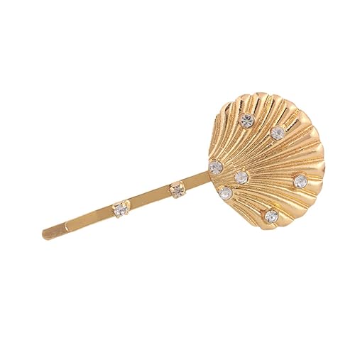 HONITANO 2stücke Haarschmuck Für Frauen Eleganter Muschel-haarclip Mit Strassverzierung Haaraccessoire Für Hochzeiten Partys Und Alltag Goldfarbene Ausführung Für Verschiedene Outfits von HONITANO