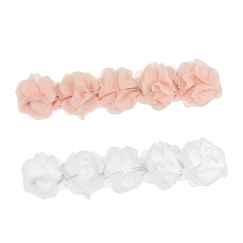 HONITANO 2stücke Junge Mädchen Stirnband Haarband Mädchen Kopftuch Kopfschmuck Weiß Rosa Blumen Haarschmuck Für Kleinkinder Und Kleinkinder Weiß Rosa von HONITANO