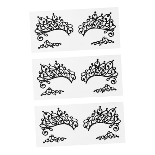 HONITANO 3 Paare Temporäre Eyeliner aufkleber Schwarz Atmungsaktive Wasserfeste und Wiederverwendbare Augen make up Tattoos für Masquerade Party und Fotos Hautfreundliche von HONITANO