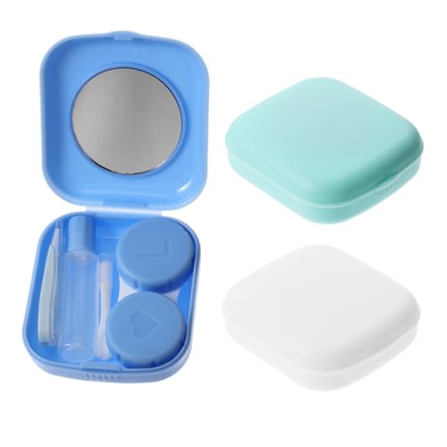HONITANO 3 Sätze Kleine Kontaktlinsenbehälter Kompakt Tragbar aus Bunte Aufbewahrungsboxen für Damen Reise Make up linsenhalter Hygienisch Dicht von HONITANO
