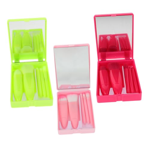 HONITANO 3 Sätze Pinselborsten Eyeliner Verwenden Sie Eingebaute Lose Mini Frauen Reise Lidschattenspiegelpinsel Hartschalenetui Für Kosmetik Make Up Grundlage Mit Und Tragbar von HONITANO