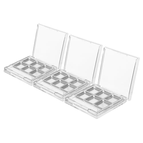 HONITANO 3 Sätze Transparente Eyeshadow Palette mit Fächern und Pinselhalter Stabile Leere Make-up Box für Vielseitige Farbkombinationen Langlebige Reise-organizer für Lidschatten und von HONITANO