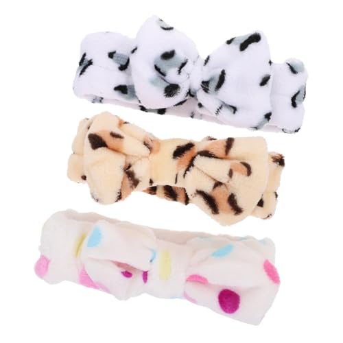 HONITANO 3 Stück Fleece Haarbänder mit Schleife Elastisch und Hautfreundlich Stirnbänder für Gesichtspflege Make Up und Sport Geeignet für Damen und Mädchen Rutschfest und Schonend zum von HONITANO