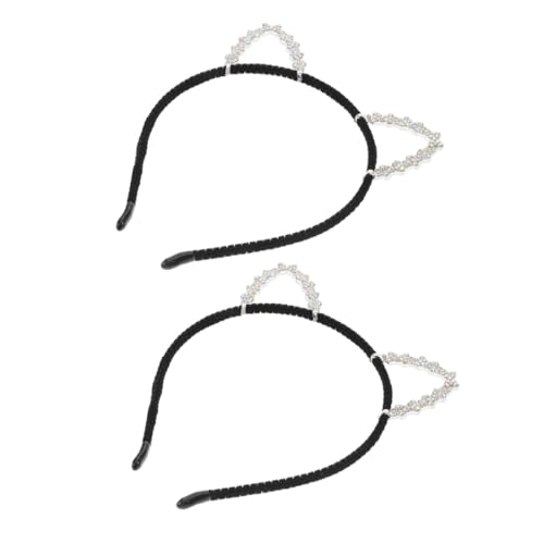 HONITANO 3 Stück Metall Katzenohren Stirnband mit Funkelnden Strasssteinen Bequemes Haarband für Damen Vielseitiges Katzenkostüm Accessoire für Party Cosplay Halloween und Alltag von HONITANO