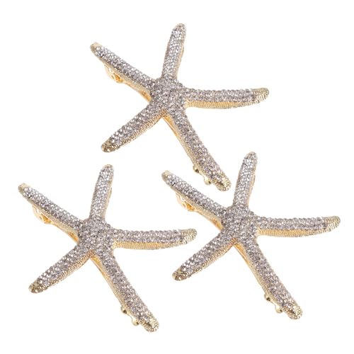 HONITANO 3 Stück Strass Haarklammern aus Legierungs material Vintage Meerestern Design Rutschfest Haarspangen für Damen und Mädchen Modischer Haarschmuck für Alltag und Festtage von HONITANO