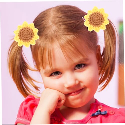 HONITANO 3 Stück Teiliges Elastische Baumwoll Haarbänder mit Gehäkeltem Sonnenblumen Design Vielseitige Haargummis für Damen Geeignet für Pferdeschwanz Zöpfe und Alltagslook von HONITANO