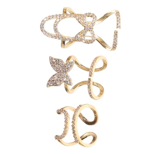 HONITANO 3 Stück Teiliges Fingernagelringe mit Zirkonia Strasssteinen Abnehmbare Nagelringe Schmuck für Damen Modische Nagelkunst Accessoires Vielseitig Tragbar für Hochzeit Party Alltag HONITANO 3 Stück Teiliges Fingernagelringe mit Zirkonia Strasssteinen Abnehmbare Nagelringe Schmuck für Damen Modische Nagelkunst Accessoires Vielseitig Tragbar für Hochzeit Party Alltag von HONITANO