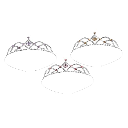 HONITANO 3 Stück Teiliges Glitzernde Haarreifen mit Strassbesatz Leichte für Geburtstagsfeiern Tiara Haarschmuck für Mädchen Komfortabel und von HONITANO