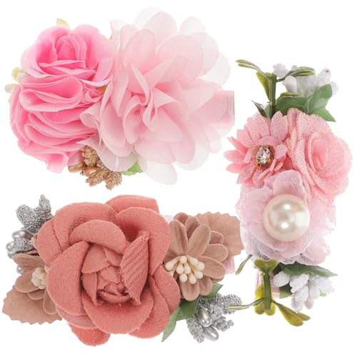 HONITANO 3 Stück Teiliges Kleine Blumen haarspangen für Mädchen Zarte Haarschmuck accessoires mit Perlenblüten Geeignet für Kleinkinder und Modische Haarclips für Festliche Anlässe und von HONITANO