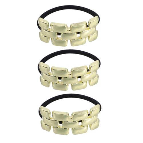 HONITANO 3 Stück Teiliges Metall Haargummis mit Geometrischem Design Elastische Haarmanschetten für Dickes Langes und Kurzes Haar Vielseitiger Haarschmuck für Frauen Minimalistischer von HONITANO