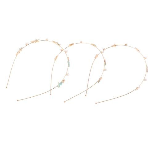 HONITANO 3 Stück Teiliges Perlen Haarreif mit Muschel und Meerjungfrau Design Leichtes Metall Stirnband für Teenager Mädchen Geeignet für Strandhochzeit Festival und Party Accessoires von HONITANO