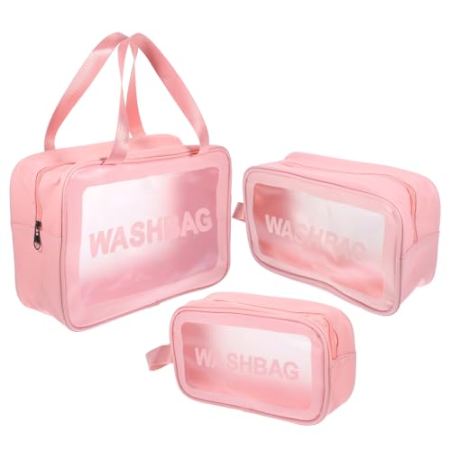 HONITANO 3 Stück Teiliges Wasserdichtes Kulturbeutel in Reisegröße Große Kapazität Dickes Material Transparente Kosmetiktasche mit Praktischem Henkel für Damen Makeup und Toilettenartikel HONITANO 3 Stück Teiliges Wasserdichtes Kulturbeutel in Reisegröße Große Kapazität Dickes Material Transparente Kosmetiktasche mit Praktischem Henkel für Damen Makeup und Toilettenartikel von HONITANO
