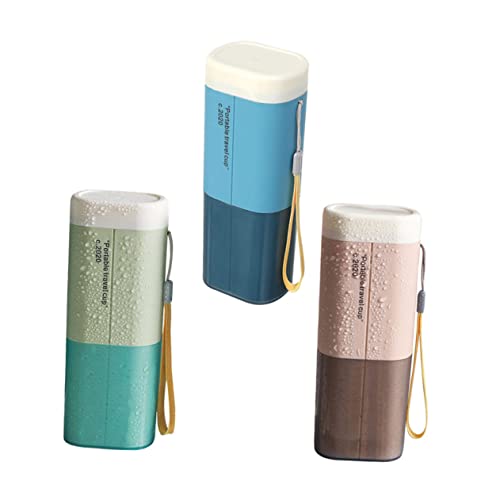 HONITANO 3 Stück Tragbares Reise zahnbürsten etui aus Langlebigem PP Leicht und Kompakt Multifunktional als Becher und Aufbewahrungsbox für Zahnbürste und Zahnpasta Unterwegs von HONITANO
