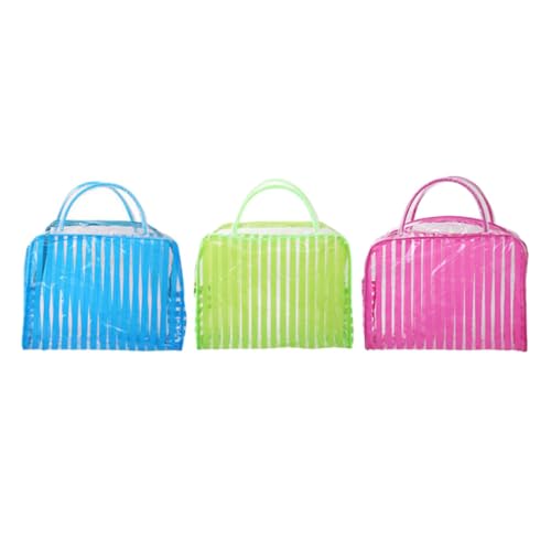 HONITANO 3 Stück wasserdichte Transparente Kulturtasche Teiliges mit Reißverschluss Großer Öffnung Kompakt und Robust PVC Kosmetiktasche für Damen Reise Make Up Organizer für Flugzeug und HONITANO 3 Stück wasserdichte Transparente Kulturtasche Teiliges mit Reißverschluss Großer Öffnung Kompakt und Robust PVC Kosmetiktasche für Damen Reise Make Up Organizer für Flugzeug und von HONITANO
