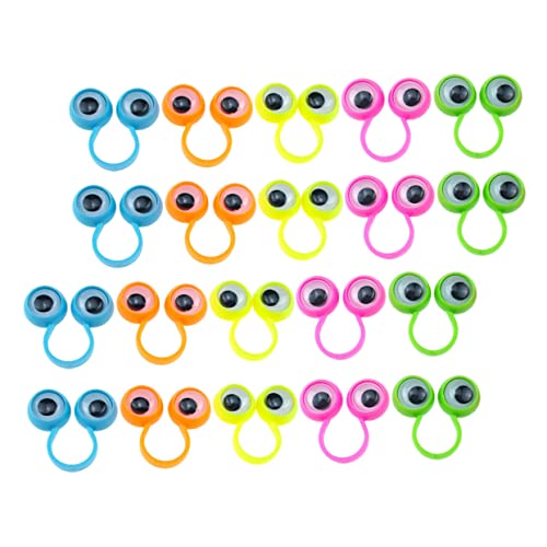 HONITANO 30 Stück Teiliges Finger augen ring für Langlebig Leichte Kunststoffringe mit Bunten Augen Fördert Farberkennung und Motorik Interaktives Lernspielzeug für Mädchen und Jungen von HONITANO