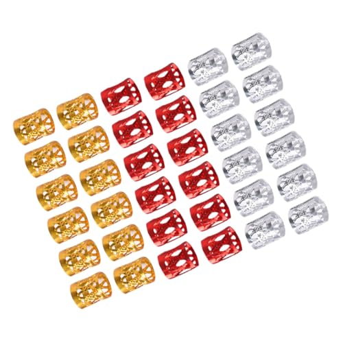 HONITANO 300 Stück Aluminium Dreadlocks Haarschmuck Ringe Filigrane Haar Manschetten für Zöpfe in Silber Rot und Gold Leichte Biegsame Haar accessoires zum Flechten und Styling für Damen HONITANO 300 Stück Aluminium Dreadlocks Haarschmuck Ringe Filigrane Haar Manschetten für Zöpfe in Silber Rot und Gold Leichte Biegsame Haar accessoires zum Flechten und Styling für Damen von HONITANO