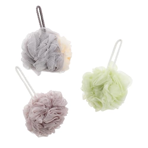 HONITANO 3stücke Duschschrubber Mit Peeling-funktion Netzbälle Für Hautreinigung Badeschaum-schrubber Für Damen Und Herren Badezubehör Für Sanfte Körperpeeling von HONITANO