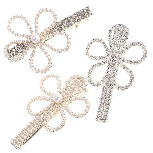 HONITANO 3stücke Perlen Haarspange Mit Blumenförmigem Design Bobby Clips Für Frauen Haarschmuck Zubehör Langlebig Und Bequem Für Langzeitgebrauch Für Besondere Anlässe von HONITANO