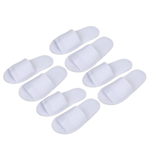 HONITANO 4 Paare Einweg Herren Slipper Faltbare Atmungsaktive Offene Zehen Hausschuhe für Hotel Reise Spa Leicht und Rutschfest Praktische Tragetasche Inklusive für Gäste und Zuhause von HONITANO