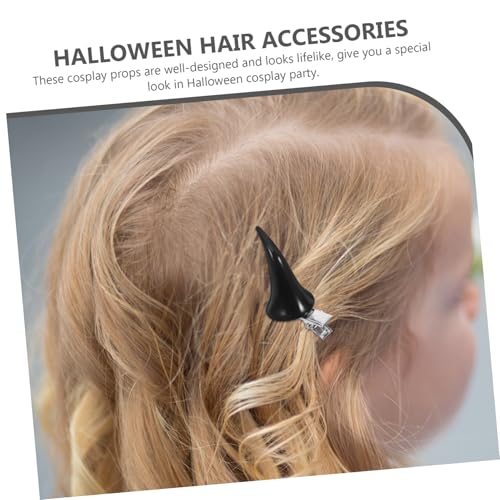 HONITANO 4 Paare Teufelshorn Haarklammern für Damen Langlebige Halloween Kostüm Clips Realistische Cosplay Hörner Accessoires für Karneval Party und Fotografie von HONITANO
