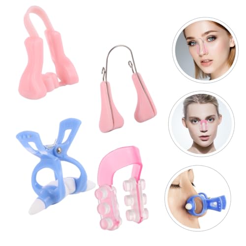 HONITANO 4 STÜCKE Teiliges Nasenlifting Langlebigem Silikon Schmerzfreier Nasenformer clip zur Nasenbrücke glättung und Anhebung Einfache Anwendung für Damen und Mädchen Zufällige Farbe von HONITANO