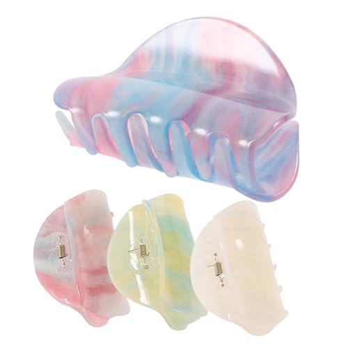 HONITANO 4 Stck Teiliges Bunte Acryl Haarklammern Mittelgroße Halbrunde Haarkralle Schmerzfreie Haarspangen für Damen Vielseitiges Haar Accessoire für Dünnes und Dickes Haar Dekorativ und von HONITANO