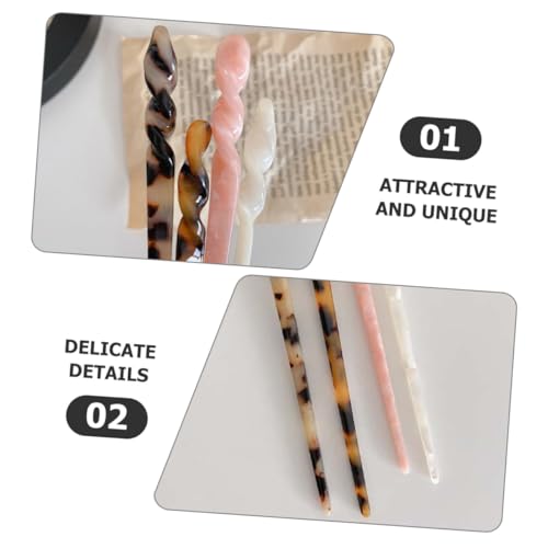 HONITANO 4 Stck Vintage Chinesische Haarnadeln aus Acetat für Damen Dekorative Haarstäbchen für Haarknoten Langlebig Angenehm zu Tragen für Partys und Besondere Anlässe von HONITANO