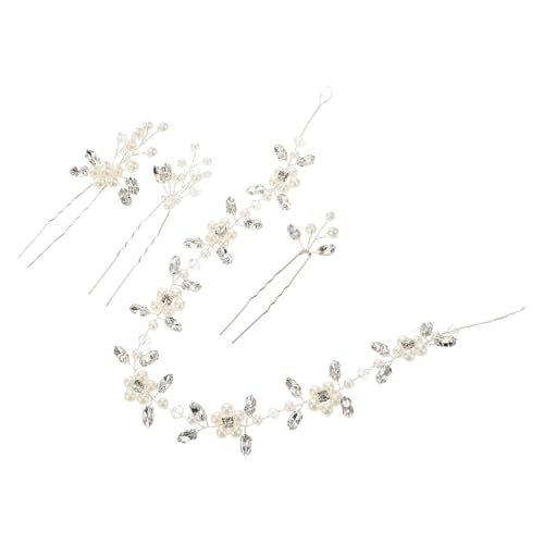 HONITANO 4 Stück Brautschmuck Haarnadeln Silber mit Perlen und Strass Vielseitige Hochzeits haaraccessoires für Braut Brautjungfern Mädchen Eleganter Haarschmuck für Festliche Anlässe von HONITANO