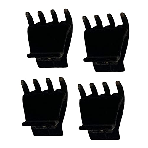 HONITANO 4 Stück Haarnadel Klaue Haarspangen geformt klein Haarspangen frauen haarspangen haarspange deko Klammer Frisur Krallenklemmen Haare binden Haarkralle Samt Black von HONITANO