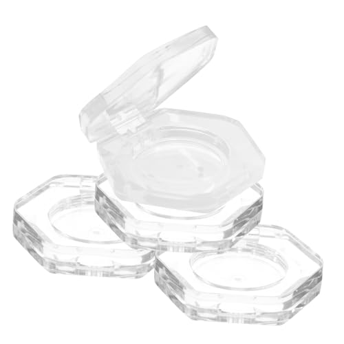 HONITANO 4 Stück Leere Sechseckige Lidschattenpans Innendurchmesser Transparente Kosmetikbehälter Nachfüllbar für Lidschatten Lippenstift zum Reisen und DIY Kosmetik von HONITANO