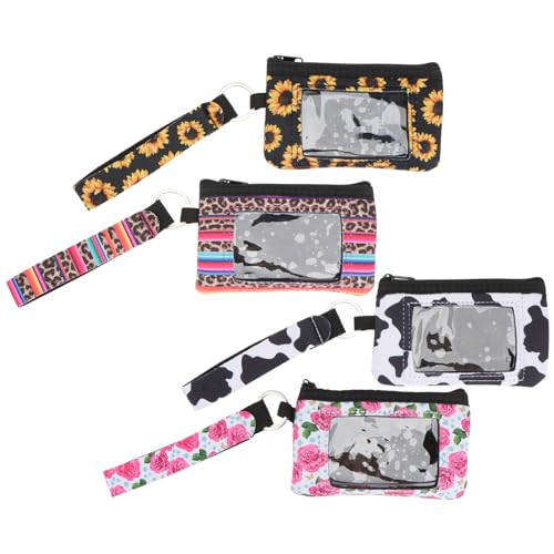 HONITANO 4 Stück Neopren für Kreditkarten und Münzen Multifunktionale Aufbewahrungstaschen Leicht und Tragbar für Reisen und Einkäufe mit Reißverschlussdesign von HONITANO