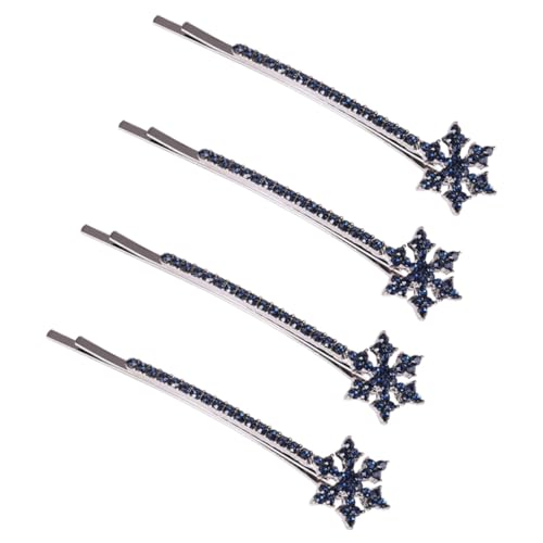 HONITANO 4 Stück Schneeflocken Haarclips Haarklammern Weihnachts Haarschmuck für Damen Mädchen Hochzeit Party Alltagsgebrauch Stilvoll Elegant Robust von HONITANO