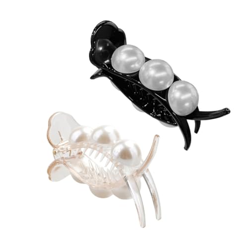 HONITANO 4 Stück Teiliges Haarspangen mit Perlen Haarklammern für Kurzen Haaransatz Rutschfeste Ponytail Halter Praktische Styling Clips für Damen Beim Waschen Schminken und Alltag von HONITANO