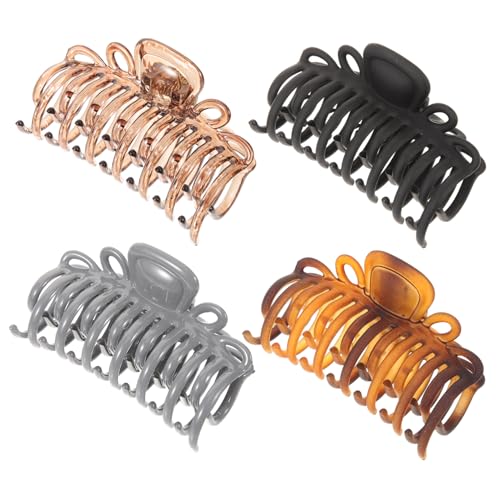 HONITANO 4 Stück Teiliges Leopardenmuster Haarklammern für Damen Transparente Haarspangen aus Blau Transparent und Schwarz Starker für Mitteldickes und Dickes Haar von HONITANO