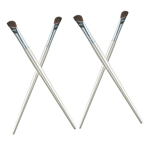 HONITANO 4 Stück Teiliges Make Up Pinselset Abgewinkelter Lidschatten und Highlighter Pinsel für Nase und Augen Weiche Synthetische Borsten Vielseitig zum Verblenden und Konturieren von HONITANO