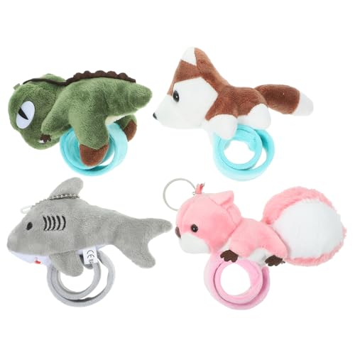 HONITANO 4 Stück Teiliges Plüsch Tier Schnapparmband Weiches Kuscheliges Stofftier Armband Leichte Langlebige Schnapparmbänder Einfach Anzulegen als Party und von HONITANO