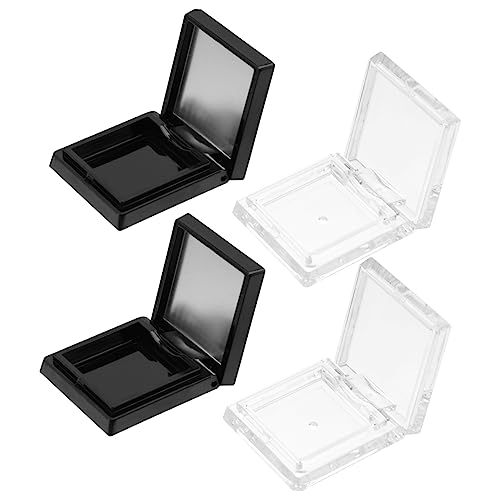 HONITANO 4 Stück Teiliges Quadratische Transparente Lidschattenboxen Praktische Makeup Organizer Leere Kosmetik Aufbewahrungsboxen für DIY Lidschatten Lippenstift Tragbar und Vielseitig von HONITANO