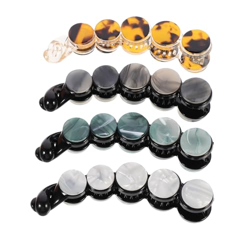 HONITANO 4 Stück Teiliges Runde Haarklammern aus Acetat für Frauen Modische Haarspangen Dekorative Haarschmuck Geeignet für Damen und Mädchen Eleganter Look für Alltag und Besondere von HONITANO