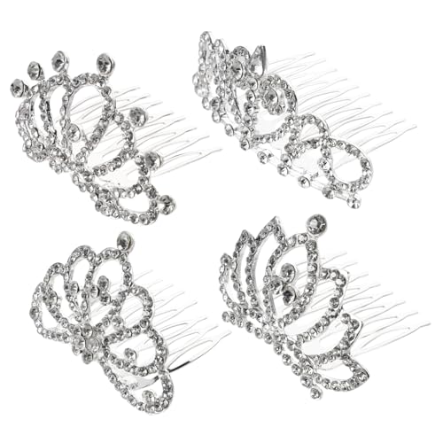 HONITANO 4 Stück Teiliges Tiara Haarklammern für Mädchen Elegantes Strass Diadem aus Legierung Funkelnde Kronen Haarschmuck für Geburtstag Party Dekoration und Geschenk von HONITANO