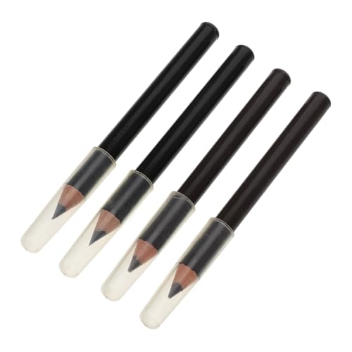 HONITANO 4 Stück Teiliges Wasserfestes Augenbrauenstift Set Weiche Holzstifte in Braun und Schwarz Langanhaltend Schweißresistent Natürliches Finish für Anfänger und Präzise von HONITANO