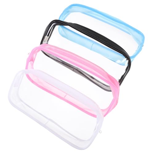 HONITANO 4 Stück Transparentes Teiliges Federmäppchen mit Reißverschluss Großer Multifunktionaler Schreibwaren Organizer Stoßfestes Stiftemäppchen für Schule Büro und Kosmetik Tragbar und von HONITANO