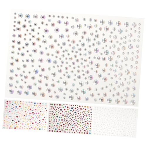 HONITANO 4 Stück Wasserfeste Gesichtsschmuck Sticker Teiliges mit Selbstklebenden Perlen und Strasssteinen Farbige Festival Gesichtsjuwelen für Karneval Make Up und Party Dekoration von HONITANO