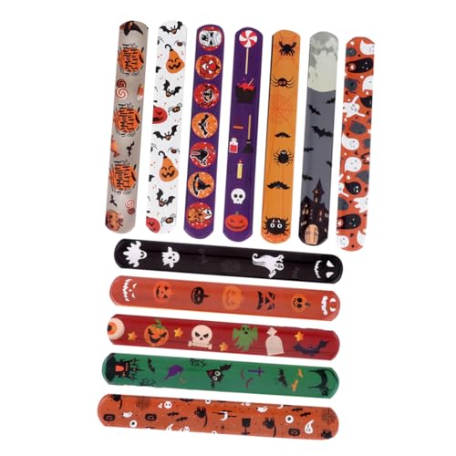 HONITANO 48 Stück Halloween Themenparty Bänder Gastgeschenk Armbänder Für Armbänder Handgelenkzubehör Armband Dekoration Kreative Gastgeschenke Zufällige Farbe von HONITANO